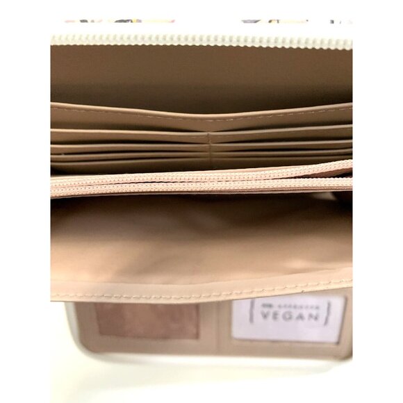 Laura Jones Wristlet Wallet Pink Flowers Zippers Card Slots Clear Window - Picture 12 of 12